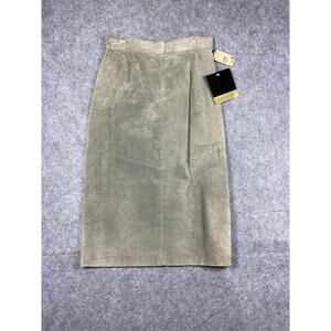 Dana Brooke Skirt Womens 4 Green Suede Pencil High Waist Career Classic Lined